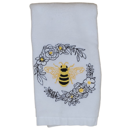 Guest Towel: Bee Flower Border