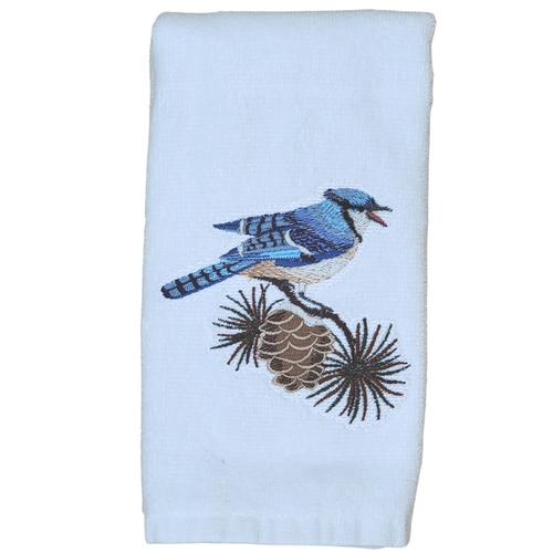 Guest Towel: Blue Jay on Branch