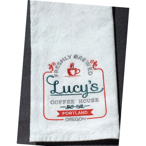 Kitchen Towel: Lucy's Coffee House