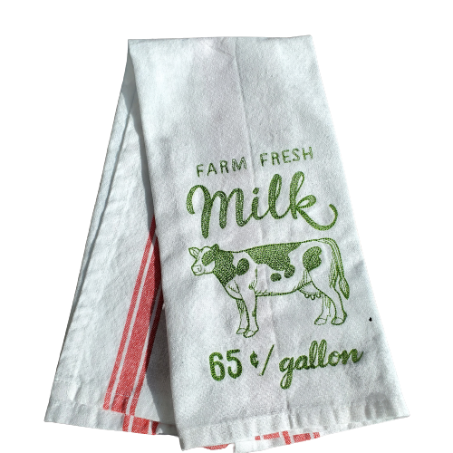 Kitchen Towel: Vintage Marketplace Milk